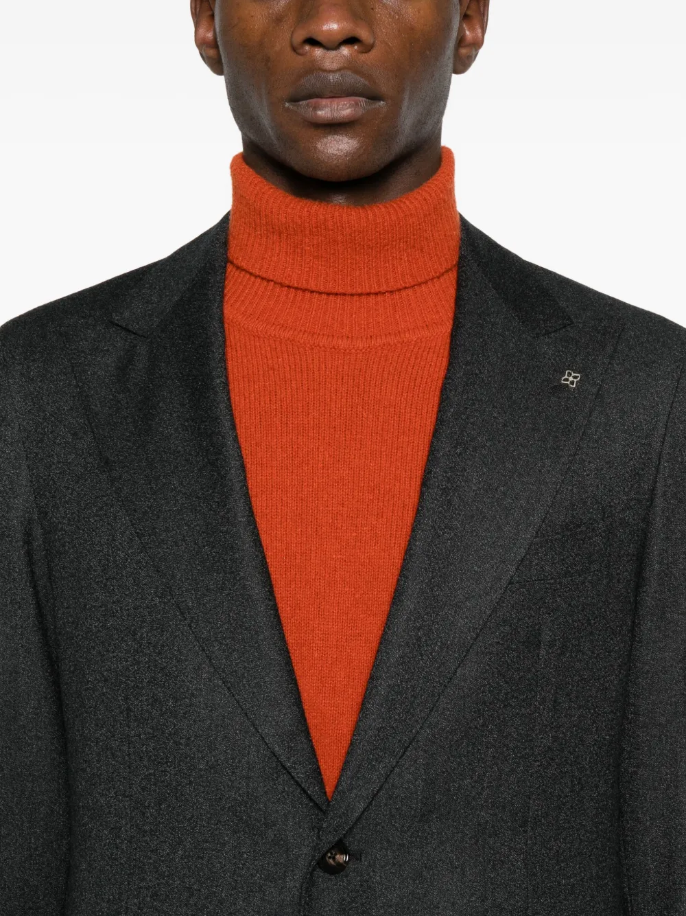 Tagliatore Tweedelig pak met visgraatpatroon Zwart