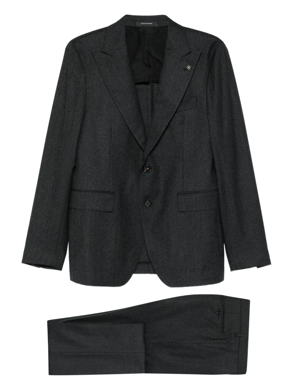 Tagliatore herringbone two-piece suit | Black | Image 1