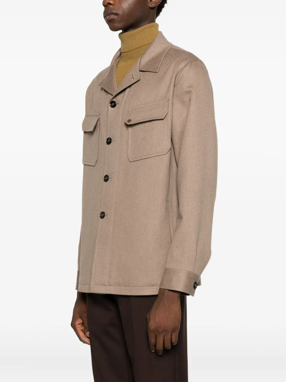 Tagliatore Overhemd met borstzak en knoop Bruin