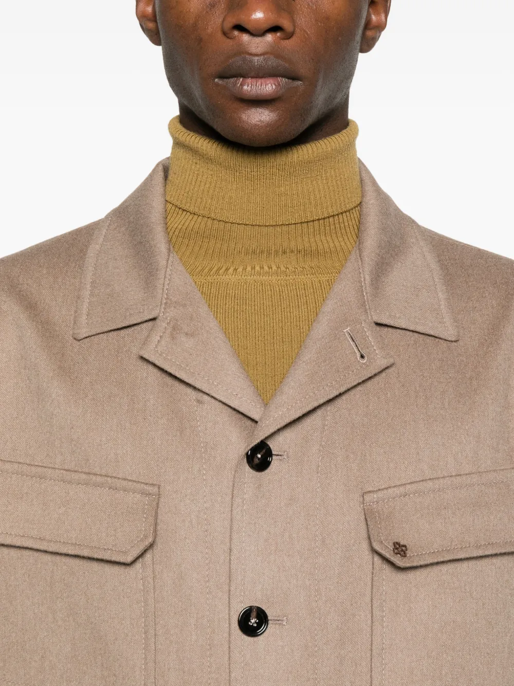 Tagliatore Overhemd met borstzak en knoop Bruin