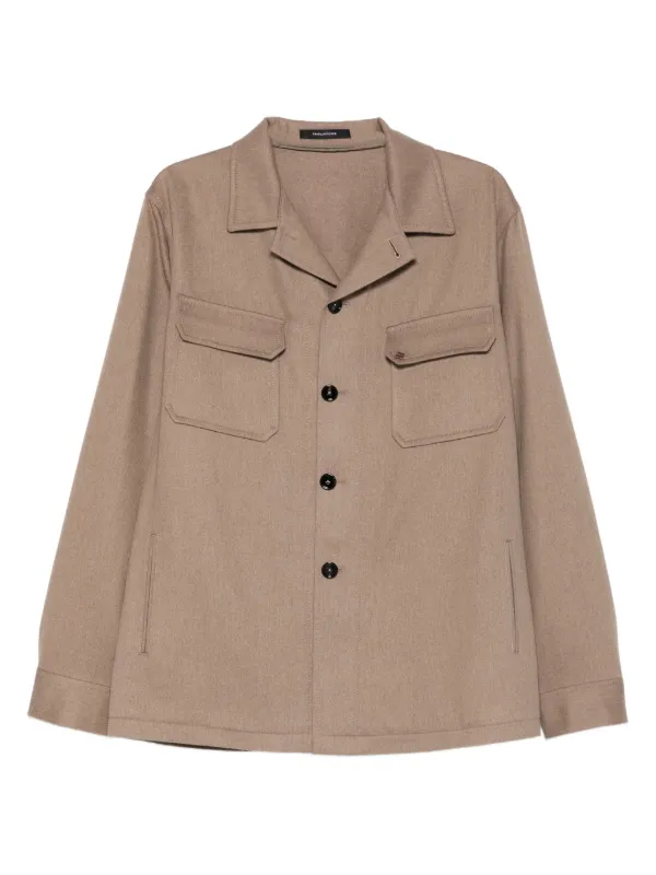 Tagliatore Chest-pocket Button Shirt in Brown