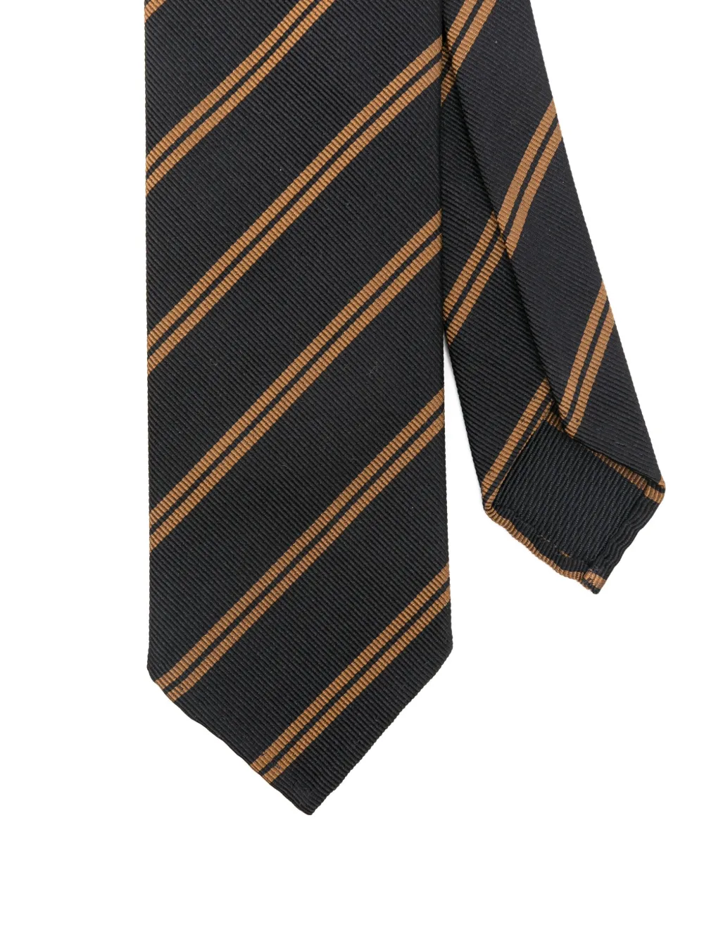 Lardini Gestreepte stropdas Zwart