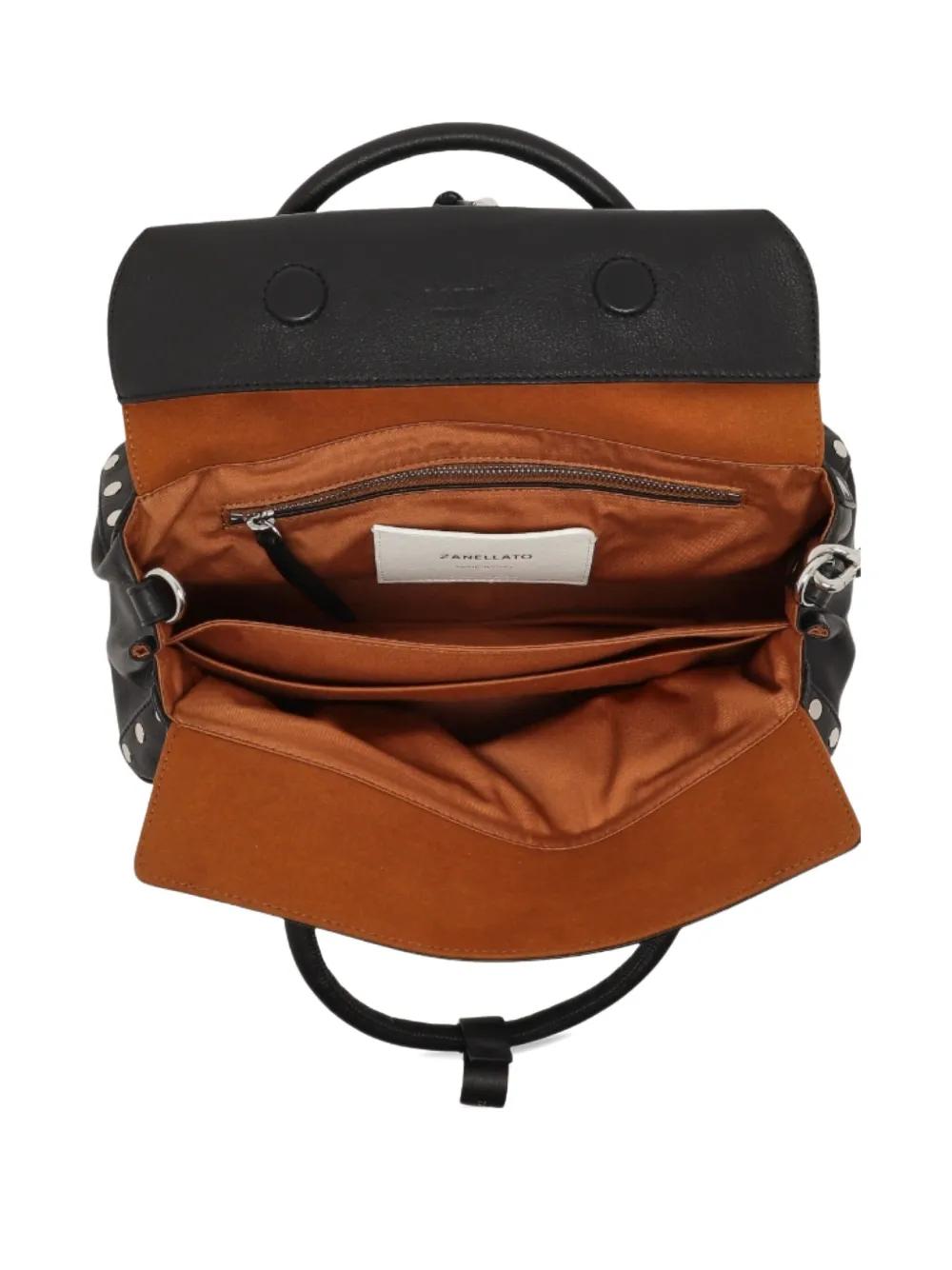 Zanellato Studded Top-handle Shoulder Bag In Black