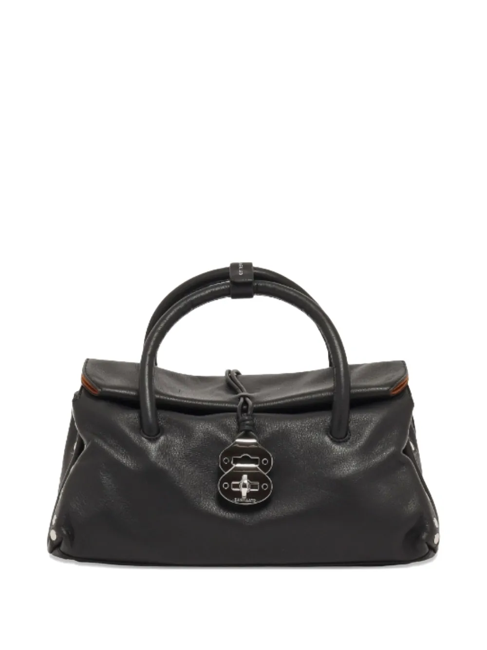 Zanellato Studded Top-handle Shoulder Bag In Black