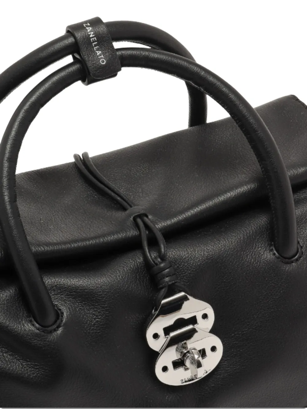 Zanellato Studded Top-handle Shoulder Bag In Black