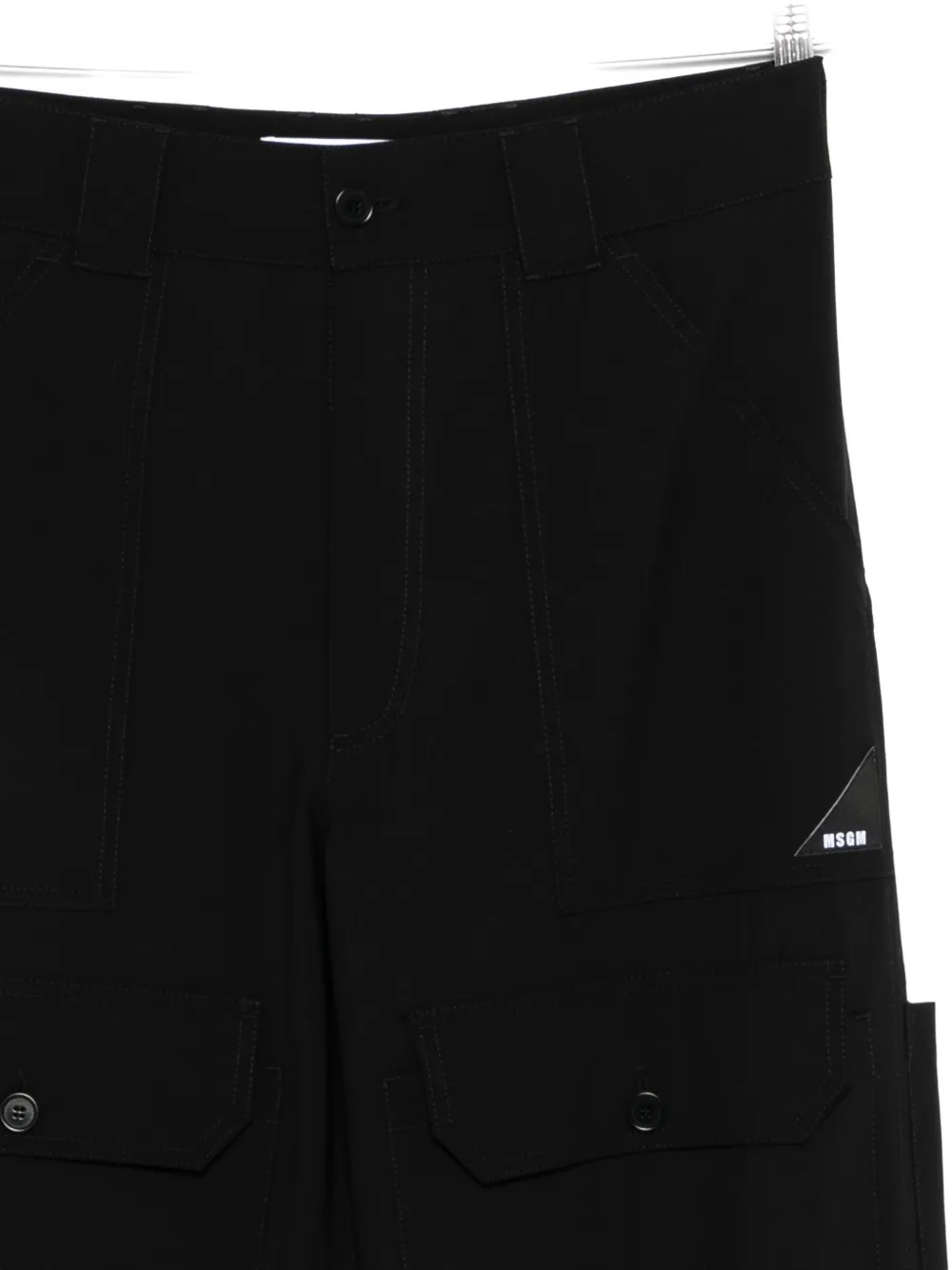 Msgm Logo-patch Pants In Black
