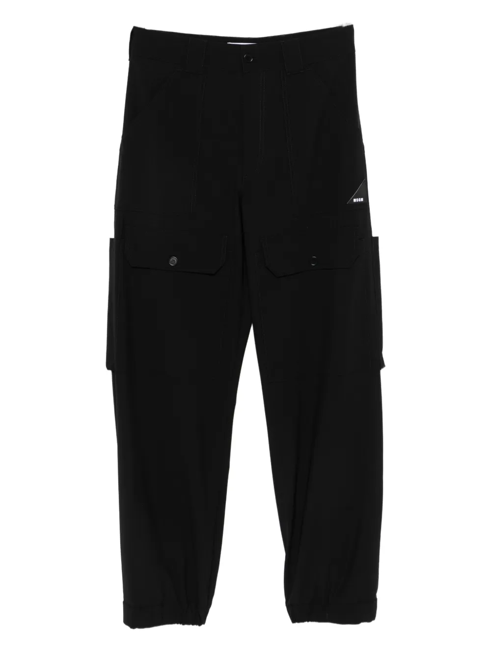 MSGM logo-patch pants | noir | Image 1