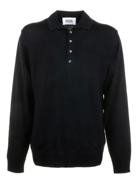 ALPHA STUDIO long-sleeve merino polo shirt