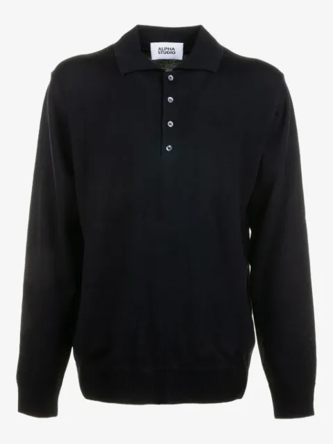 ALPHA STUDIO playera tipo polo manga larga
