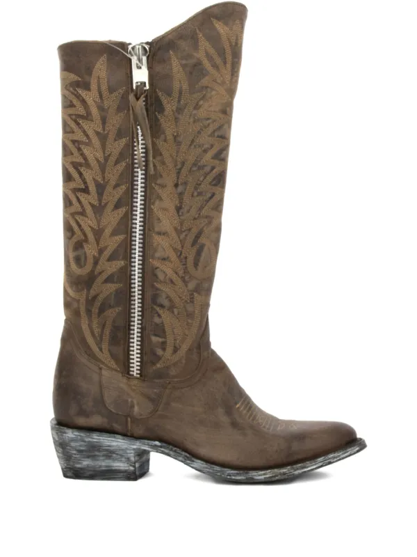 Mexicana Embroidered Leather Cowboy Boots Brown FARFETCH
