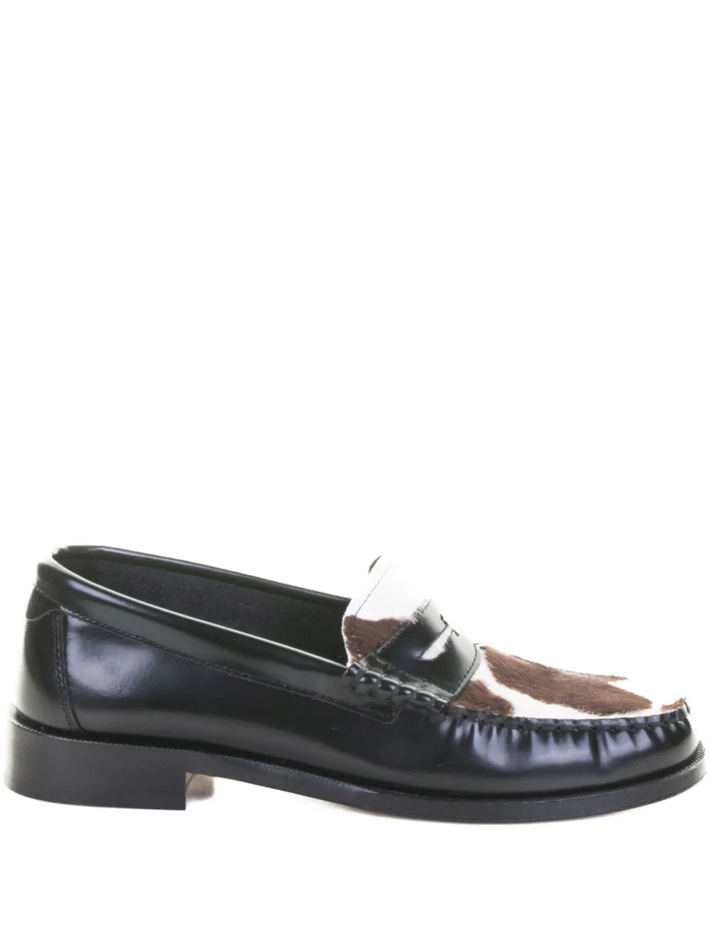 Furla leather penny-slot loafers Black