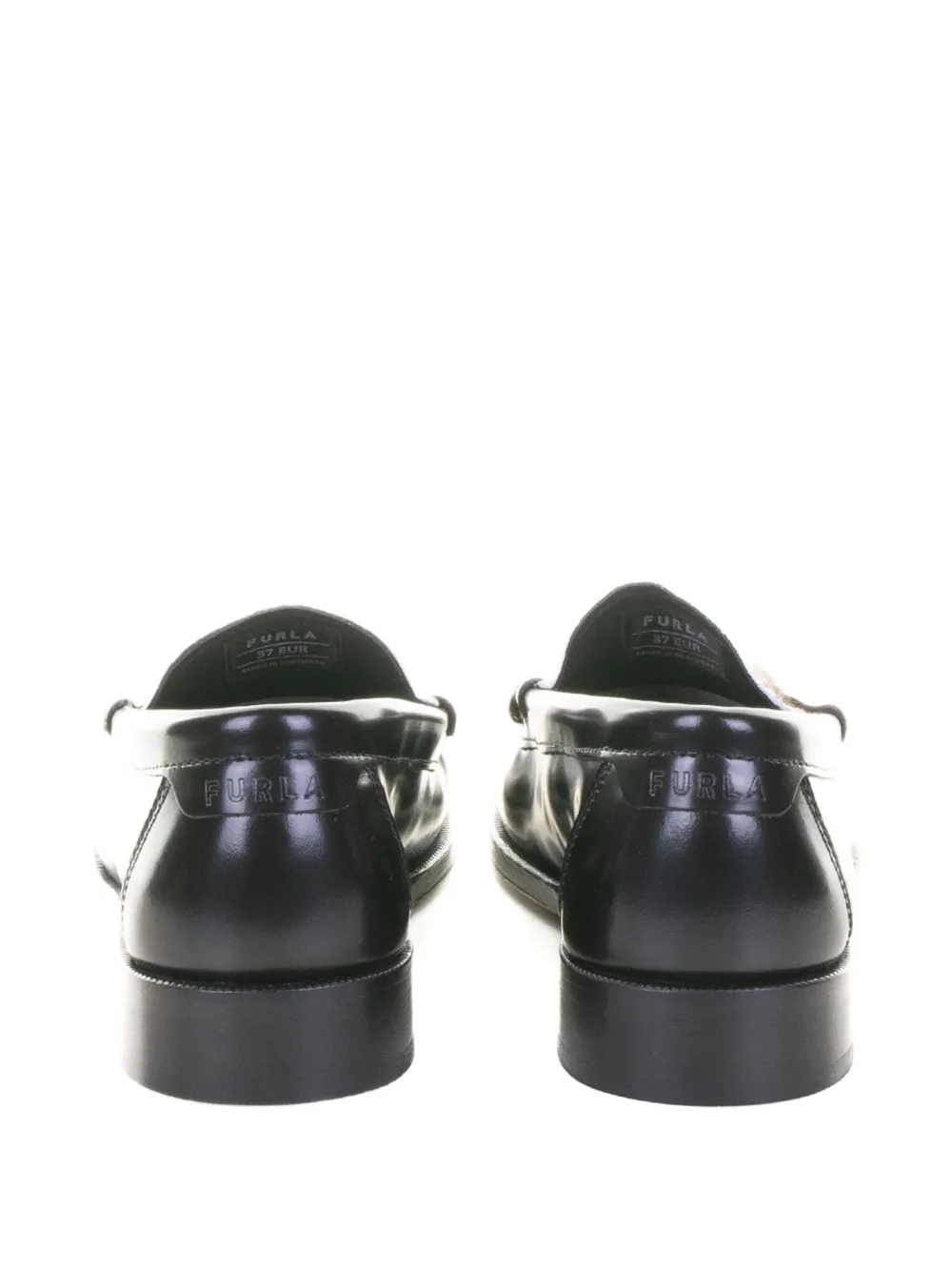 Furla Leren loafers Zwart
