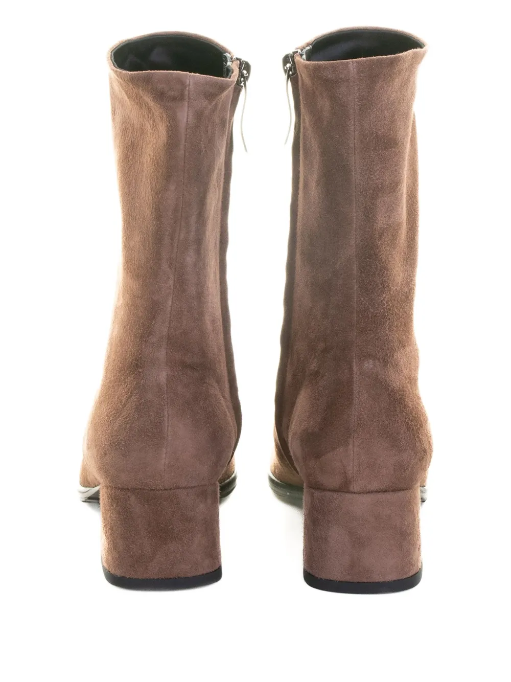 Lorenzo Masiero Suede Block-heel Ankle Boots In Brown