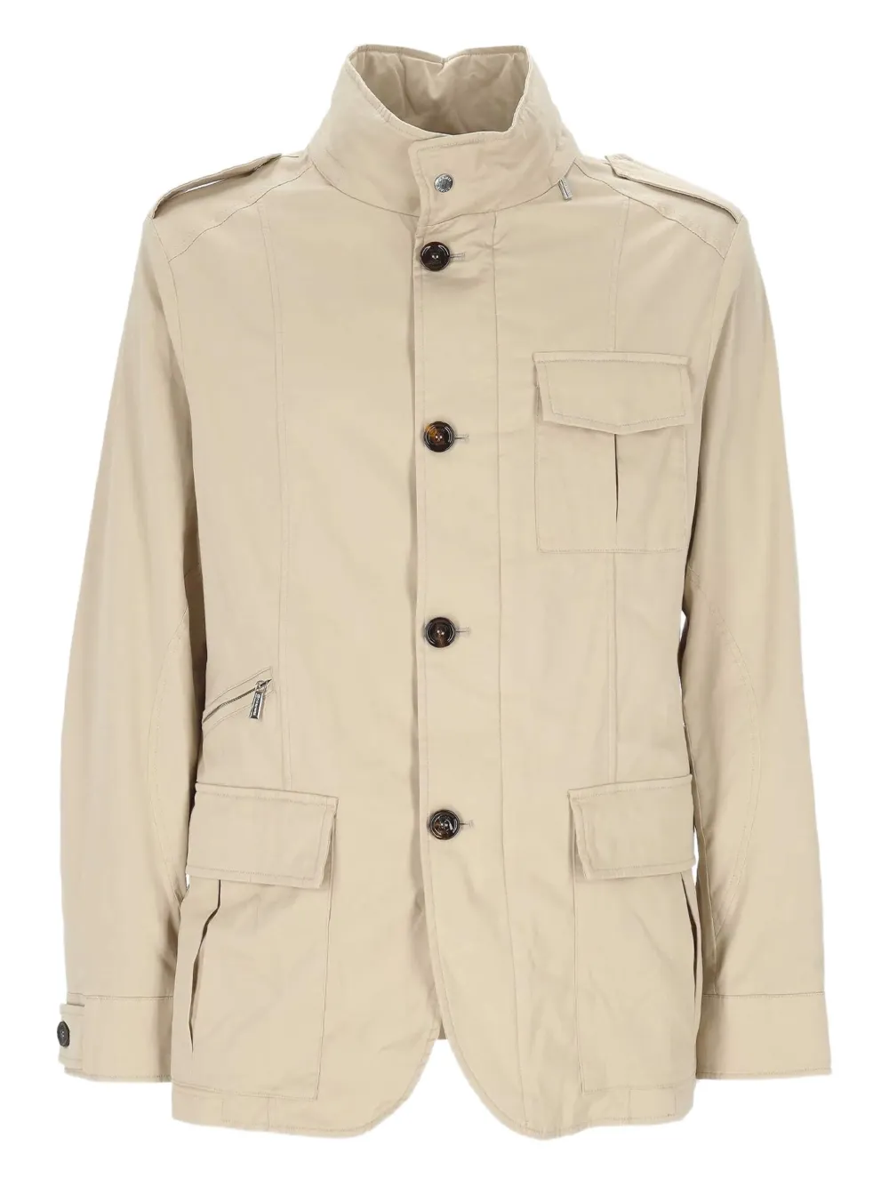Moorer Button-fastening Flap-pocket Jacket In Neutral