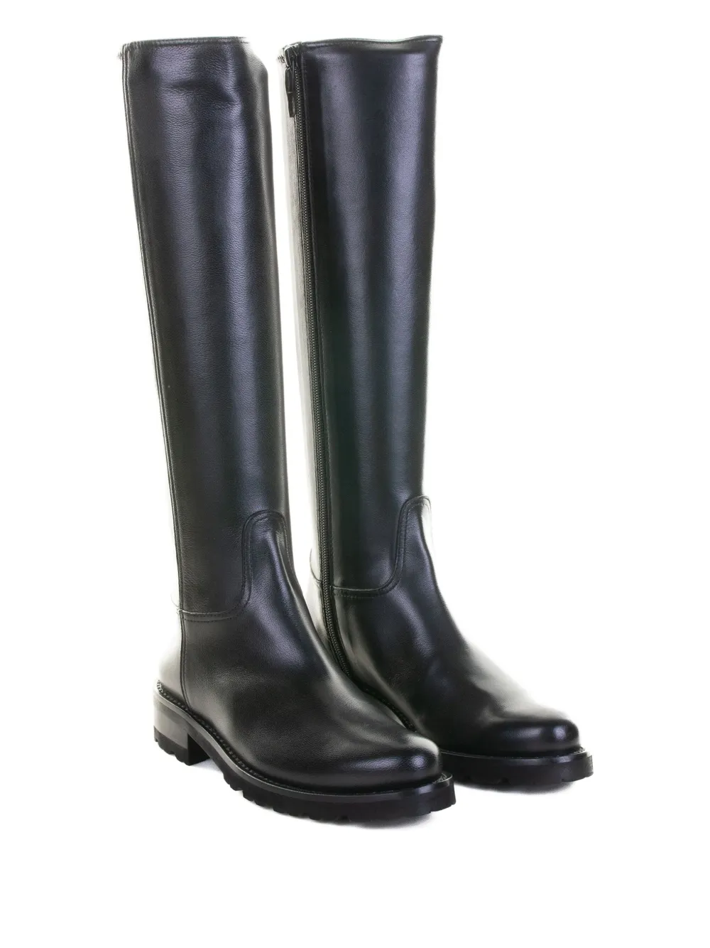 Lorenzo Masiero Leather Knee-high Boots In Black