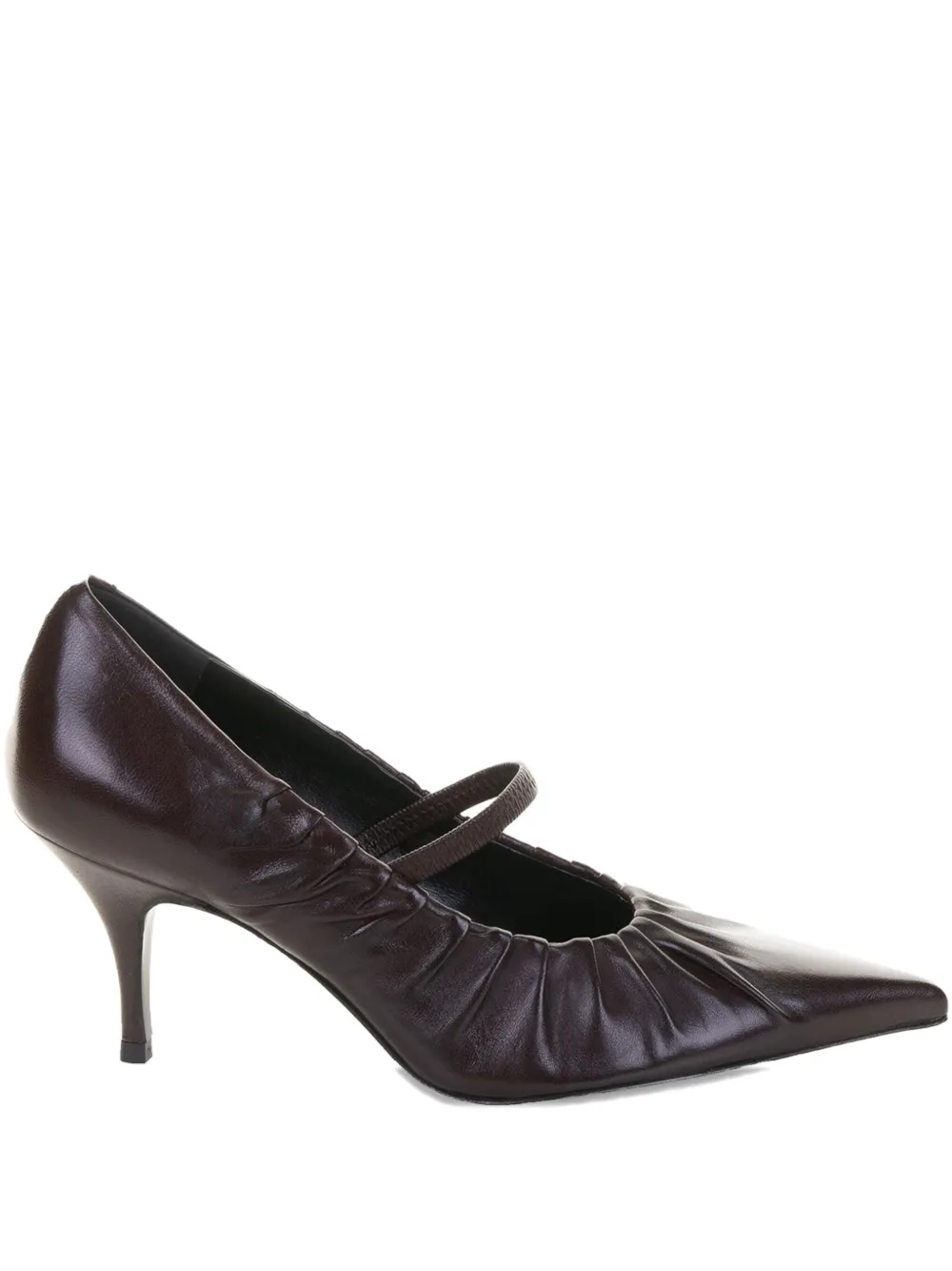 GUGLIELMO ROTTA 70mm Allegra leather pointed-toe pumps Brown