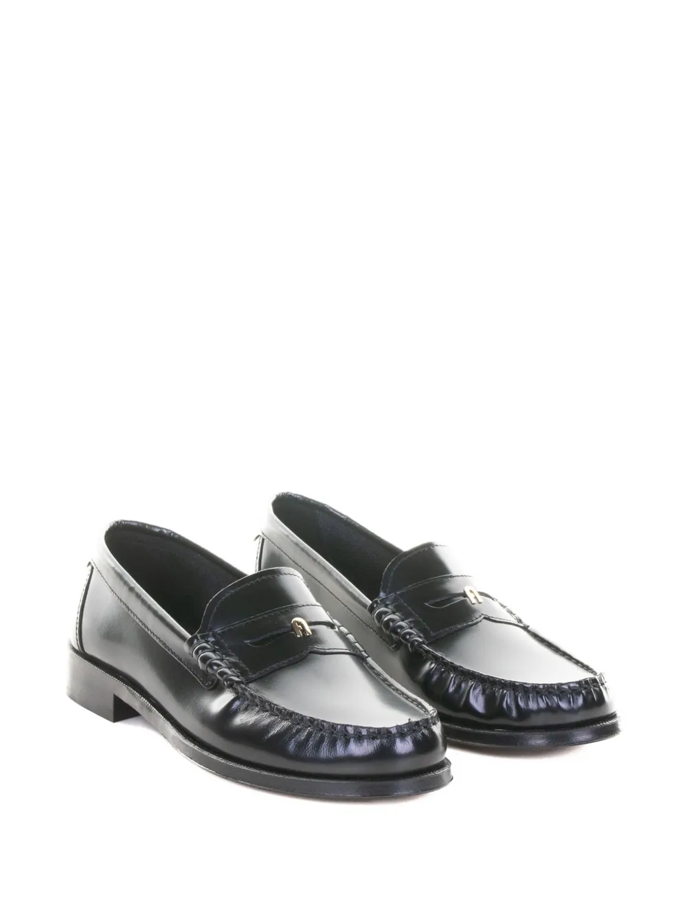 Furla Leren penny loafers - Zwart