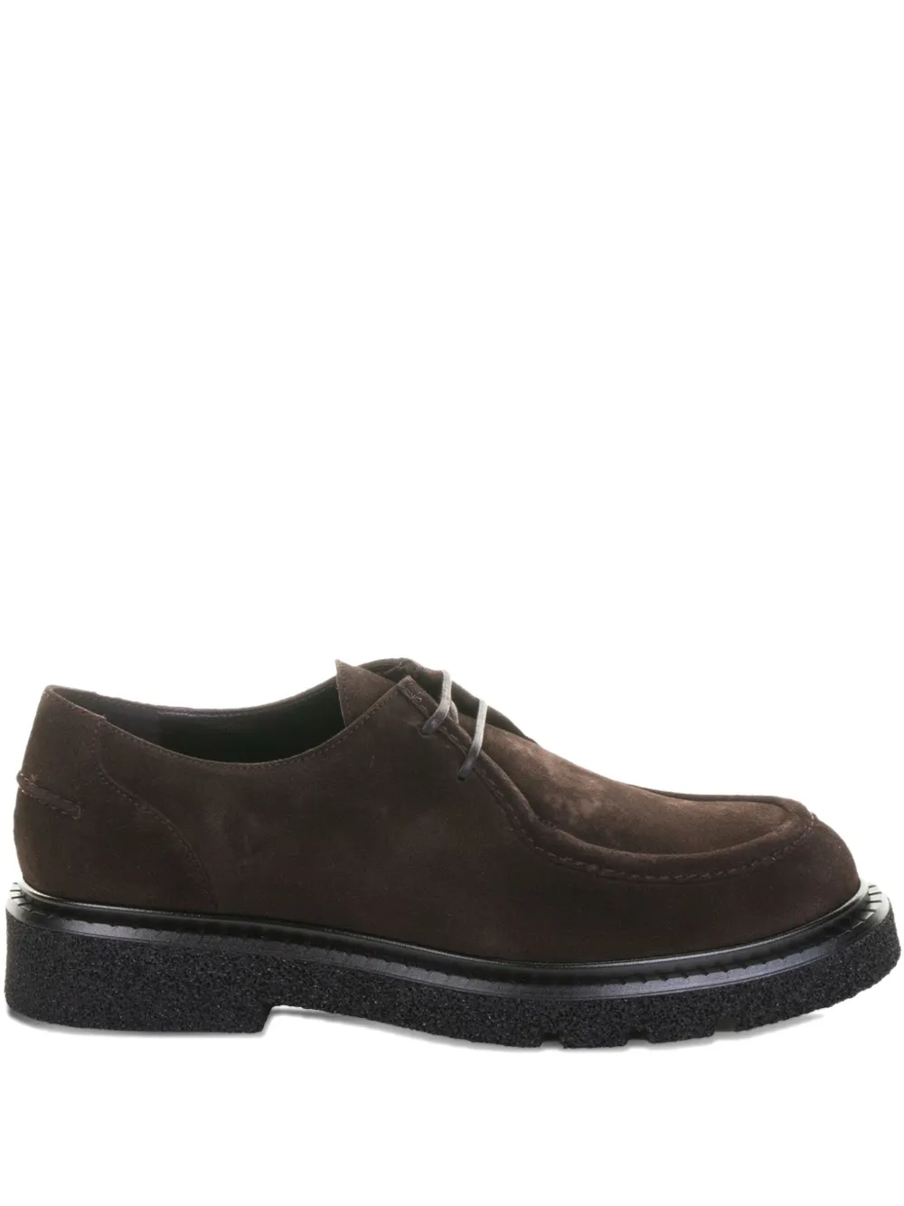 GUGLIELMO ROTTA lace-up suede loafers Brown