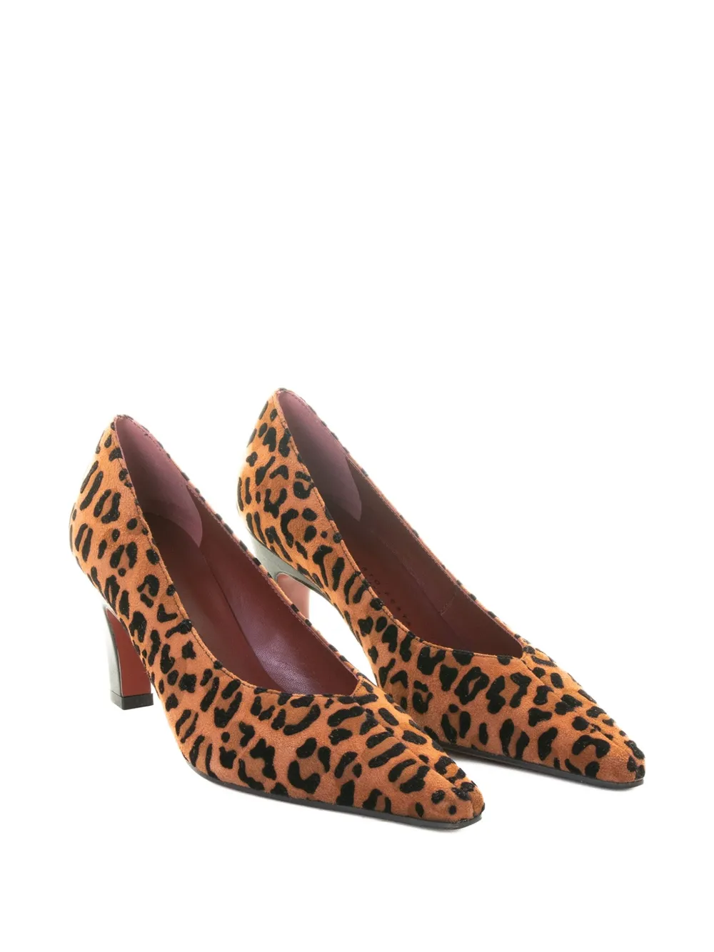 Roberto Festa 70mm leopard-print suede pumps Brown