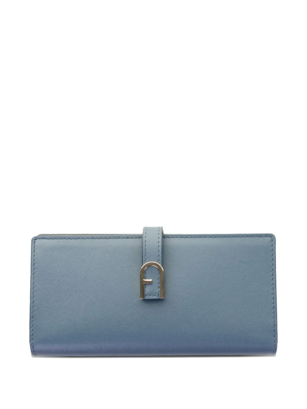 Furla Flow Leather Continental Wallet In Blue