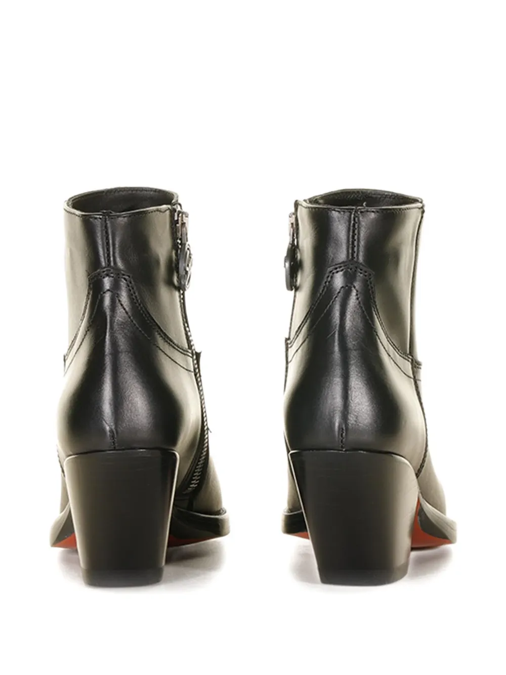 Sonora Leren laarzen met Western-stijl en puntige neus Zwart