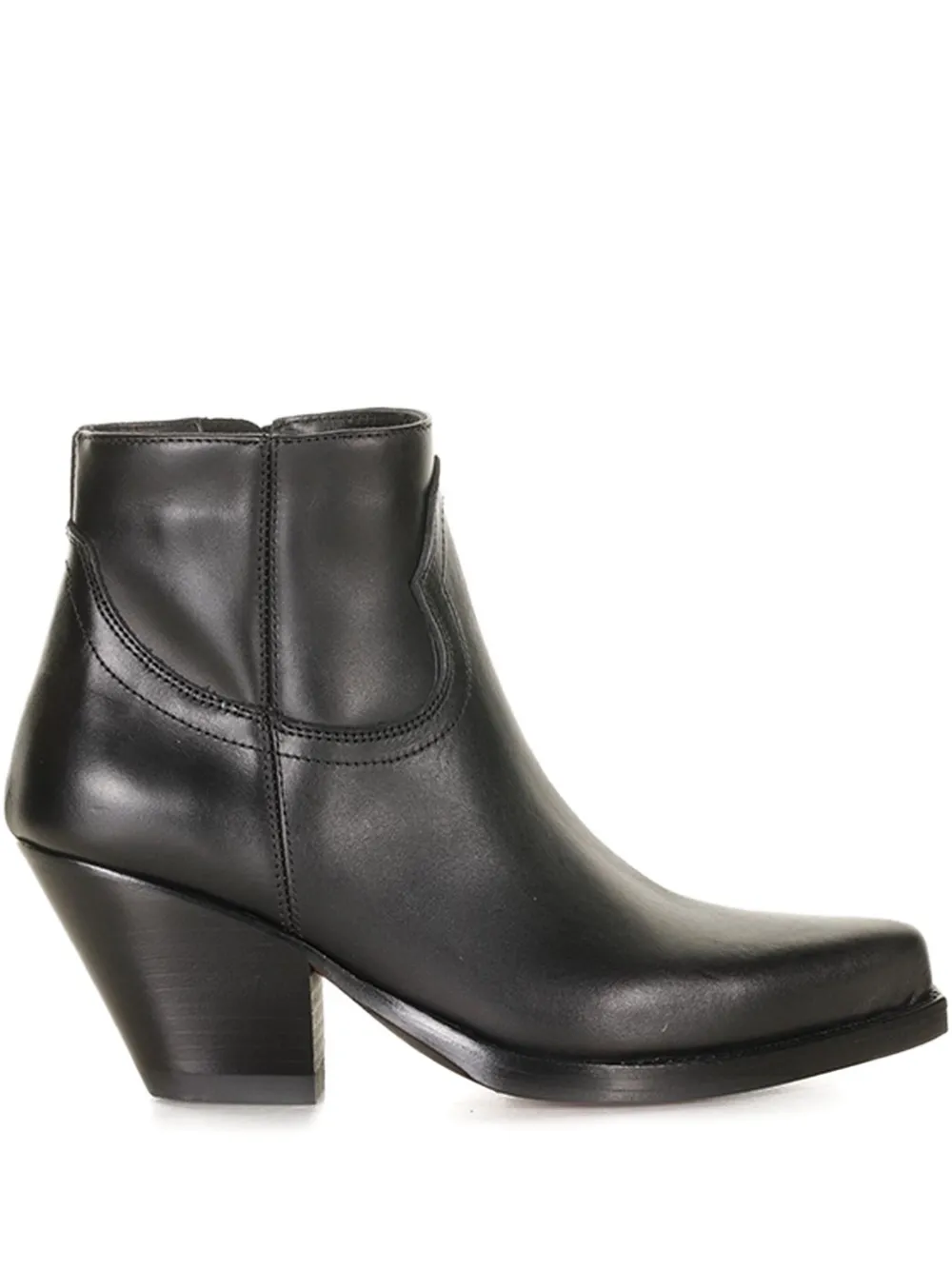 Sonora leather pointed cowboy boots Black