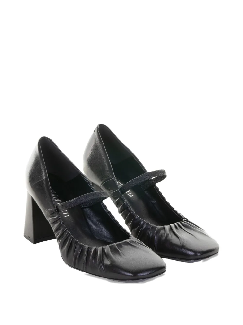 GUGLIELMO ROTTA 70 mm leren pumps met blokhak Zwart