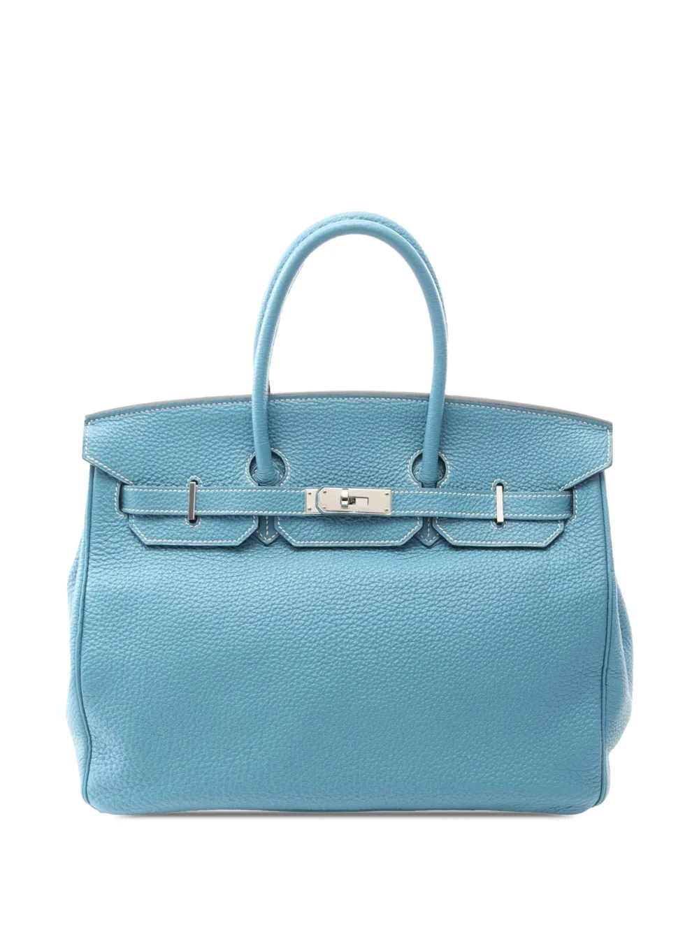 Hermès Pre-Owned شنطة يد توغو 'بيركين روتورنيه 35' 2009 | أزرق | Image 1