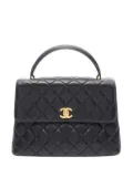 CHANEL Pre-Owned 1996-1997 Medium Lambskin Kelly Top Handle Bag handbag - Black