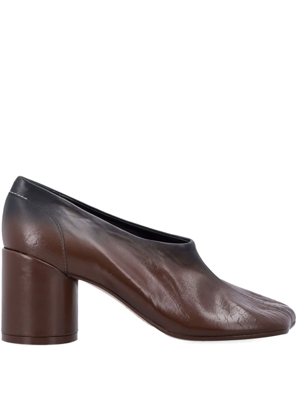 MM6 Maison Margiela 70mm Anatomic leather block-heel pumps Bruin