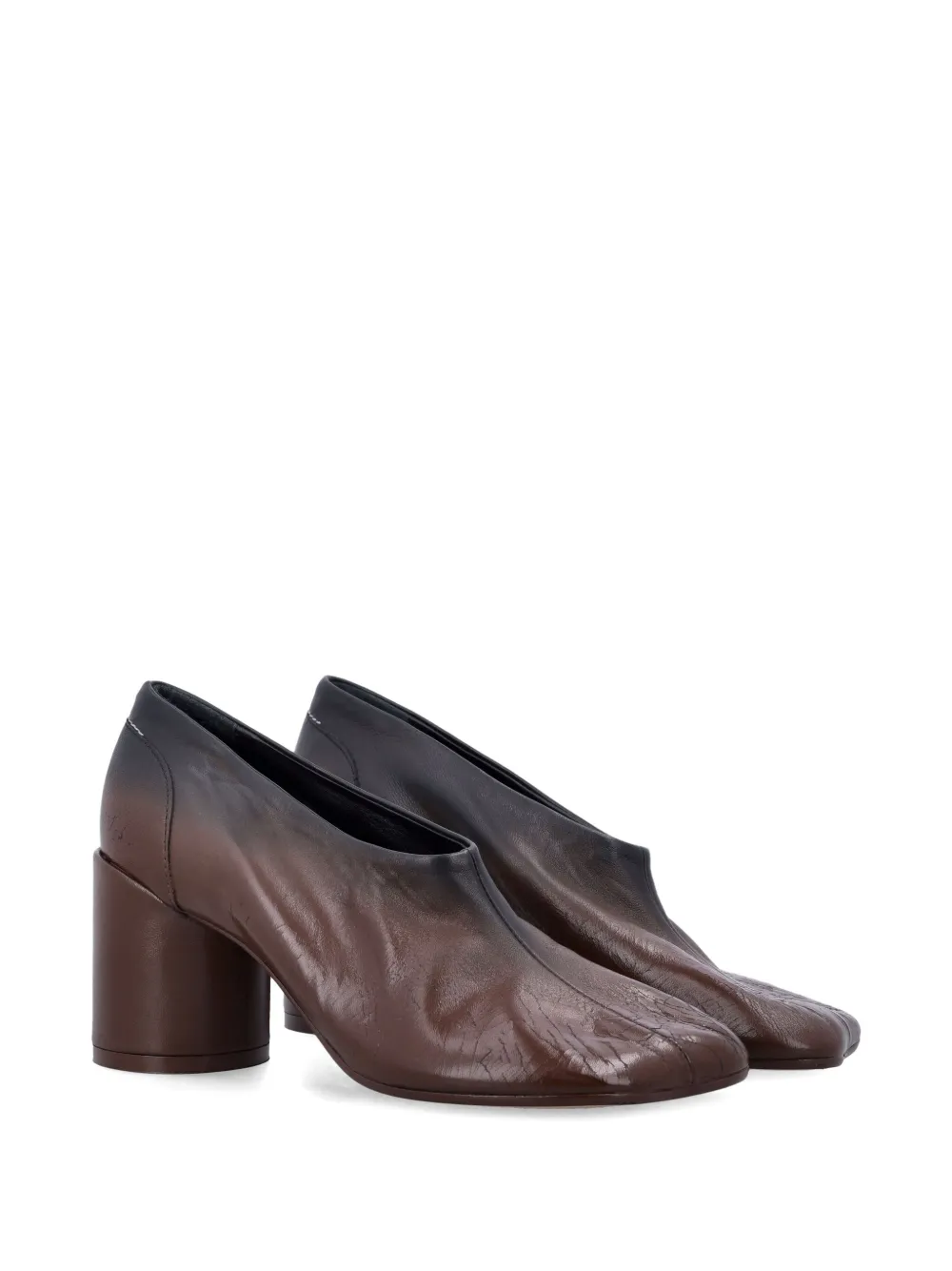 MM6 Maison Margiela 70mm Anatomic leather block-heel pumps Bruin