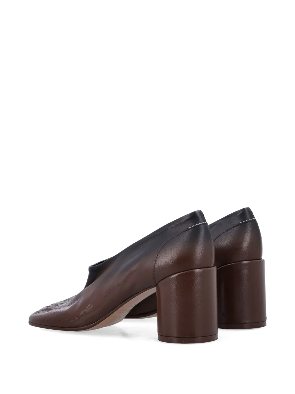 MM6 Maison Margiela 70mm Anatomic leather block-heel pumps Bruin