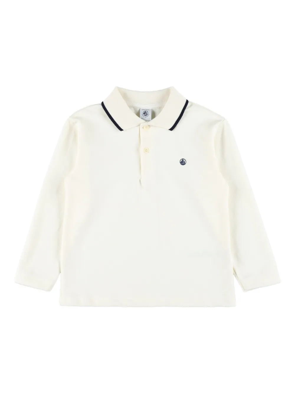 Petit Bateau long-sleeve polo shirt | White | Image 1
