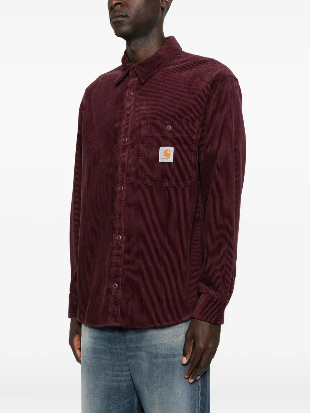 Carhartt Corduroy Shirt In Burgundy