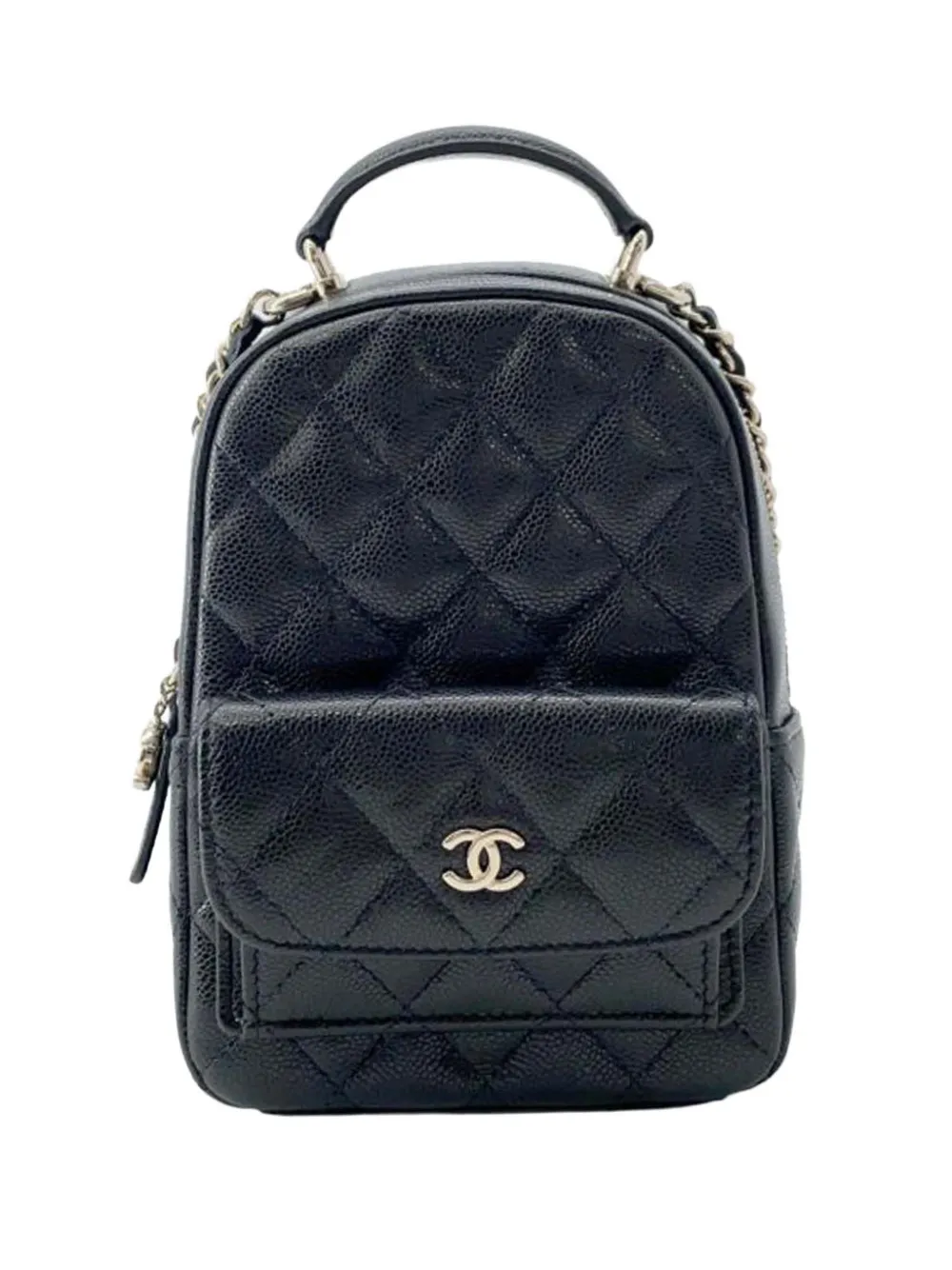 CHANEL Pre-Owned 2021-2025 Mini CC Quilted Caviar backpack | Black | Image 1