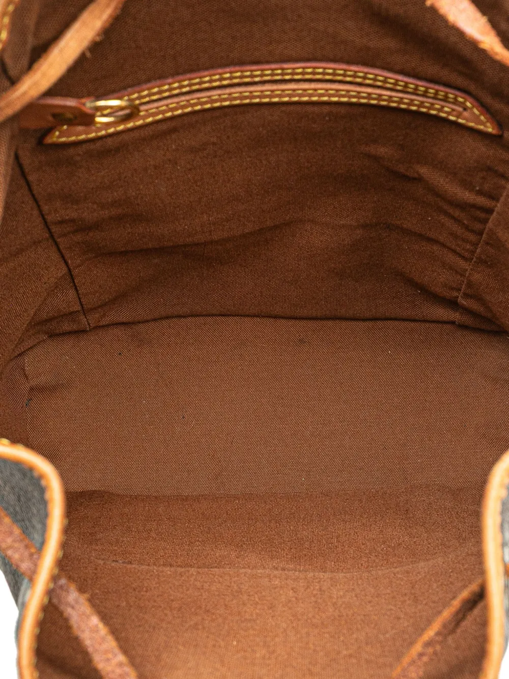 Pre-owned Louis Vuitton 2000 Monogram Montsouris Pm Backpack In Brown