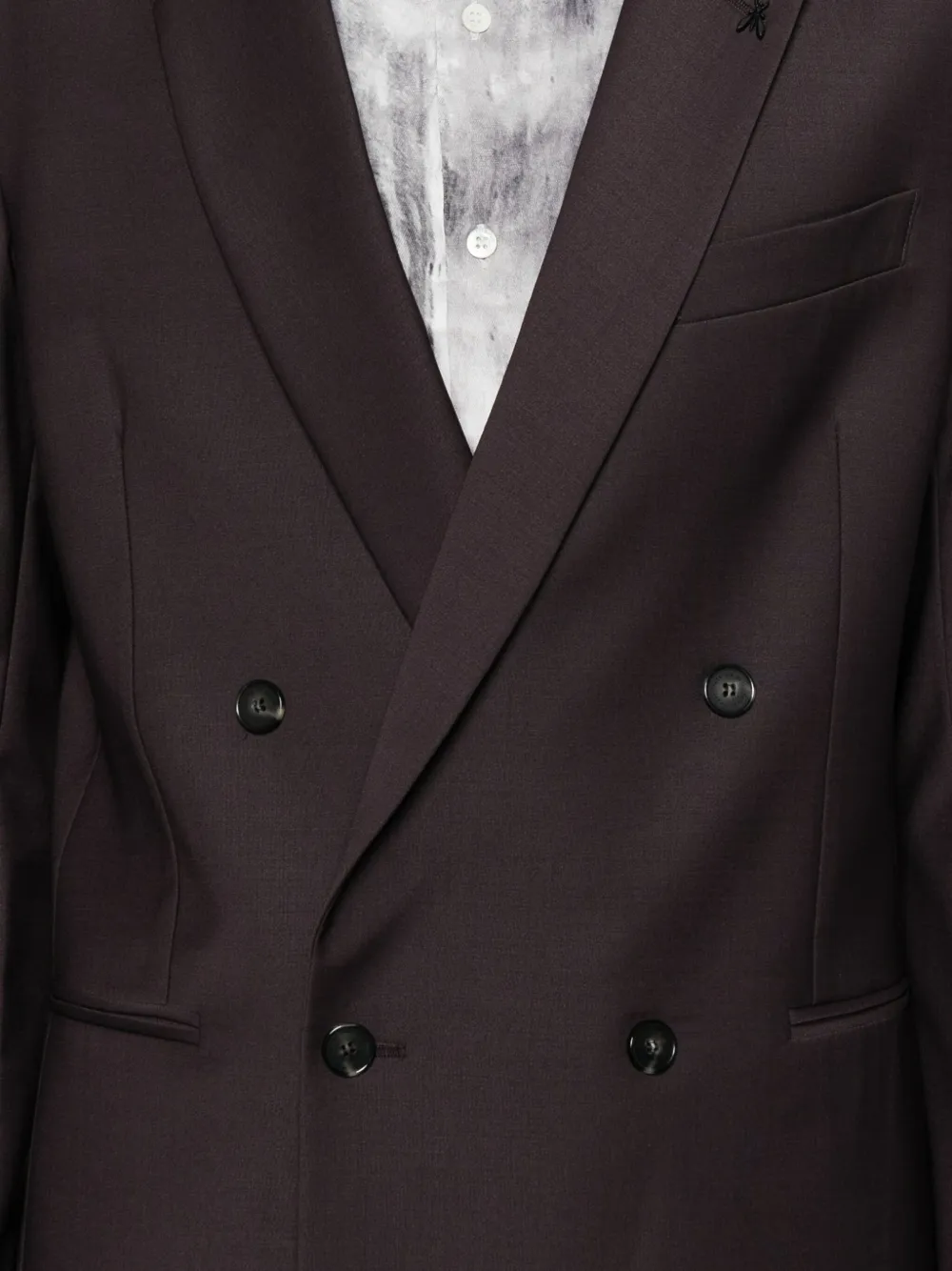 Patrizia Pepe Double-breasted Wool Blazer In Burgundy