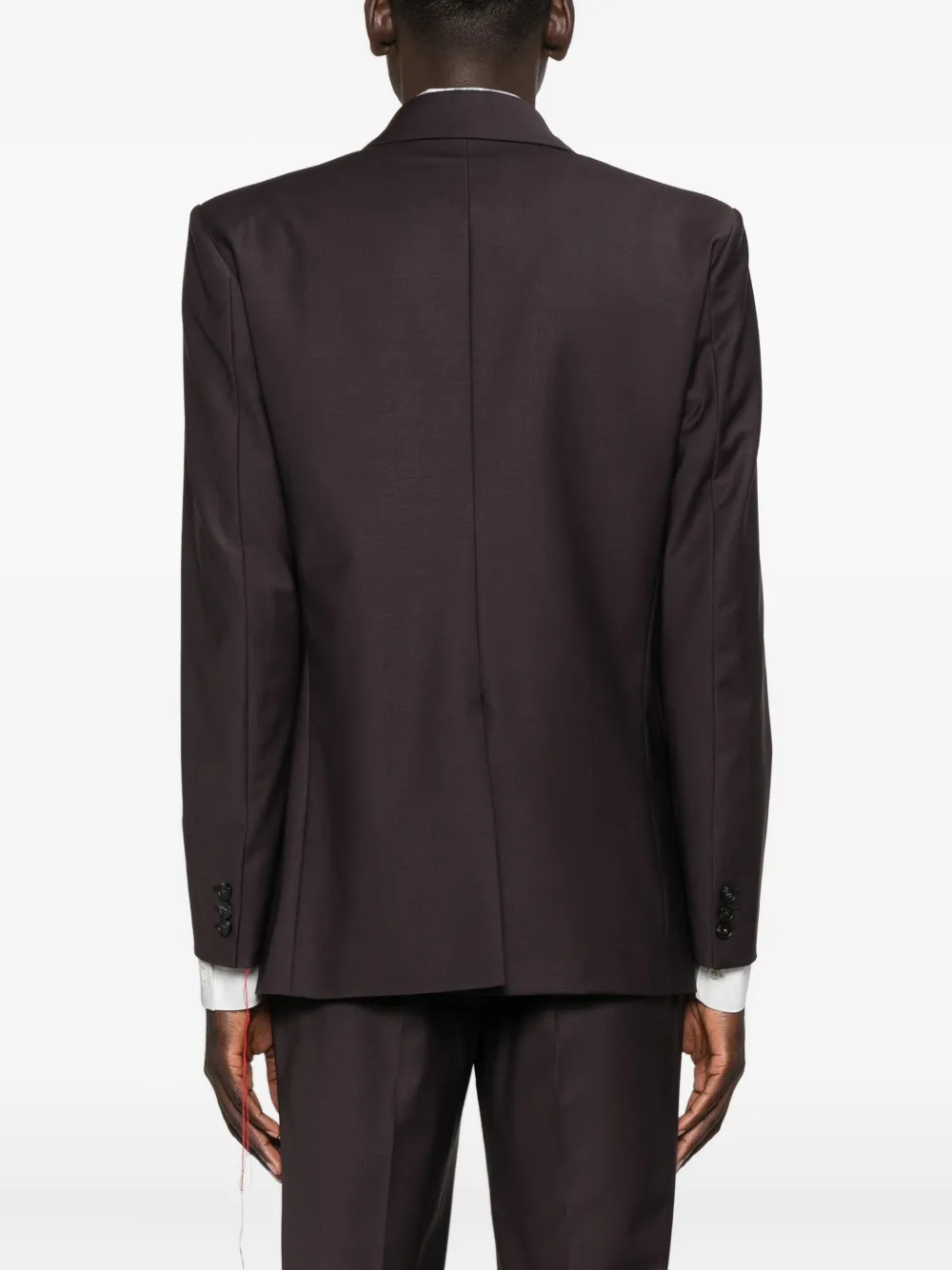 Patrizia Pepe Double-breasted Wool Blazer In Burgundy