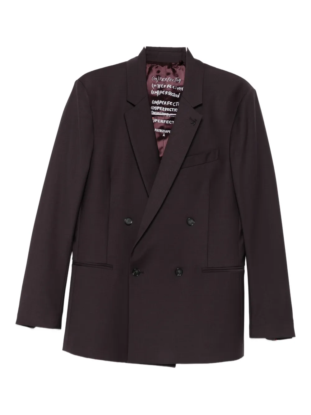 Patrizia Pepe Double-breasted Wool Blazer In Burgundy