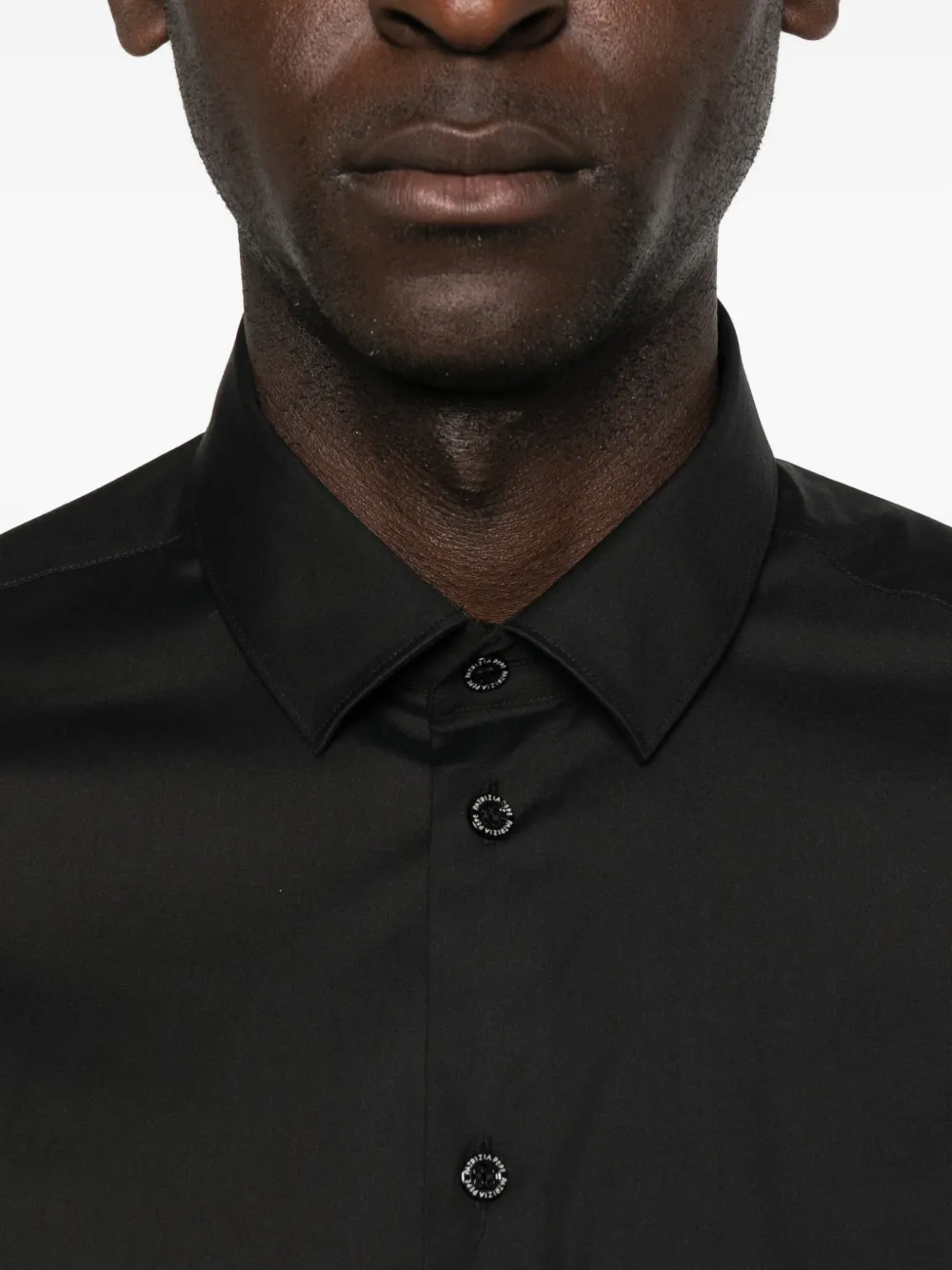 Patrizia Pepe Slim-fit Poplin Shirt In Black