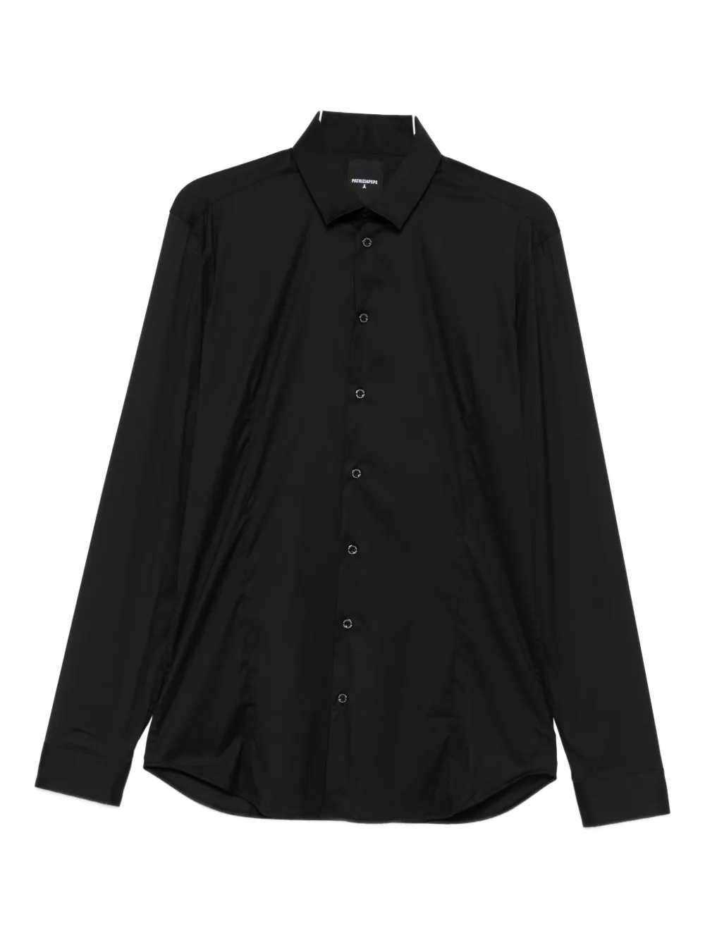 Patrizia Pepe Slim-fit Poplin Shirt In Black
