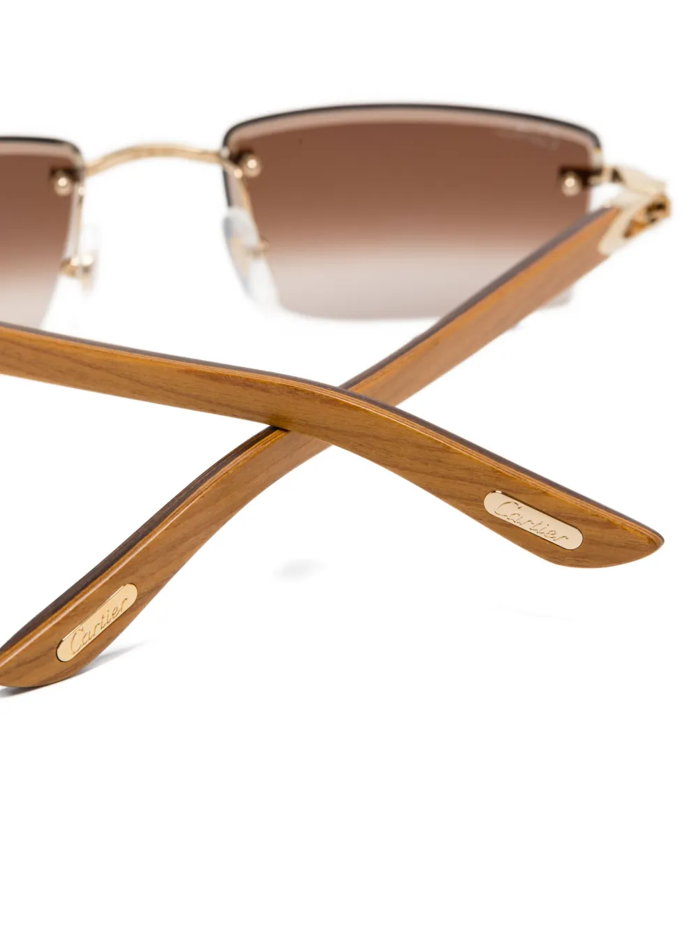 Cartier Rectangle-frame Sunglasses In Multi