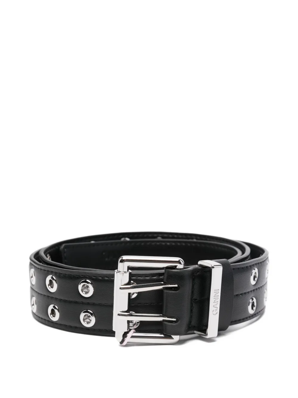 GANNI double-eyelet belt | Black | Image 1