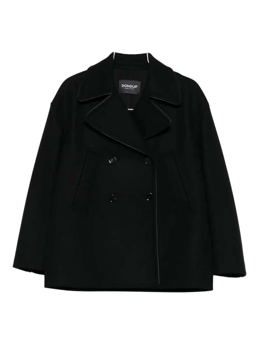Dondup Double-breasted Jacket In Black