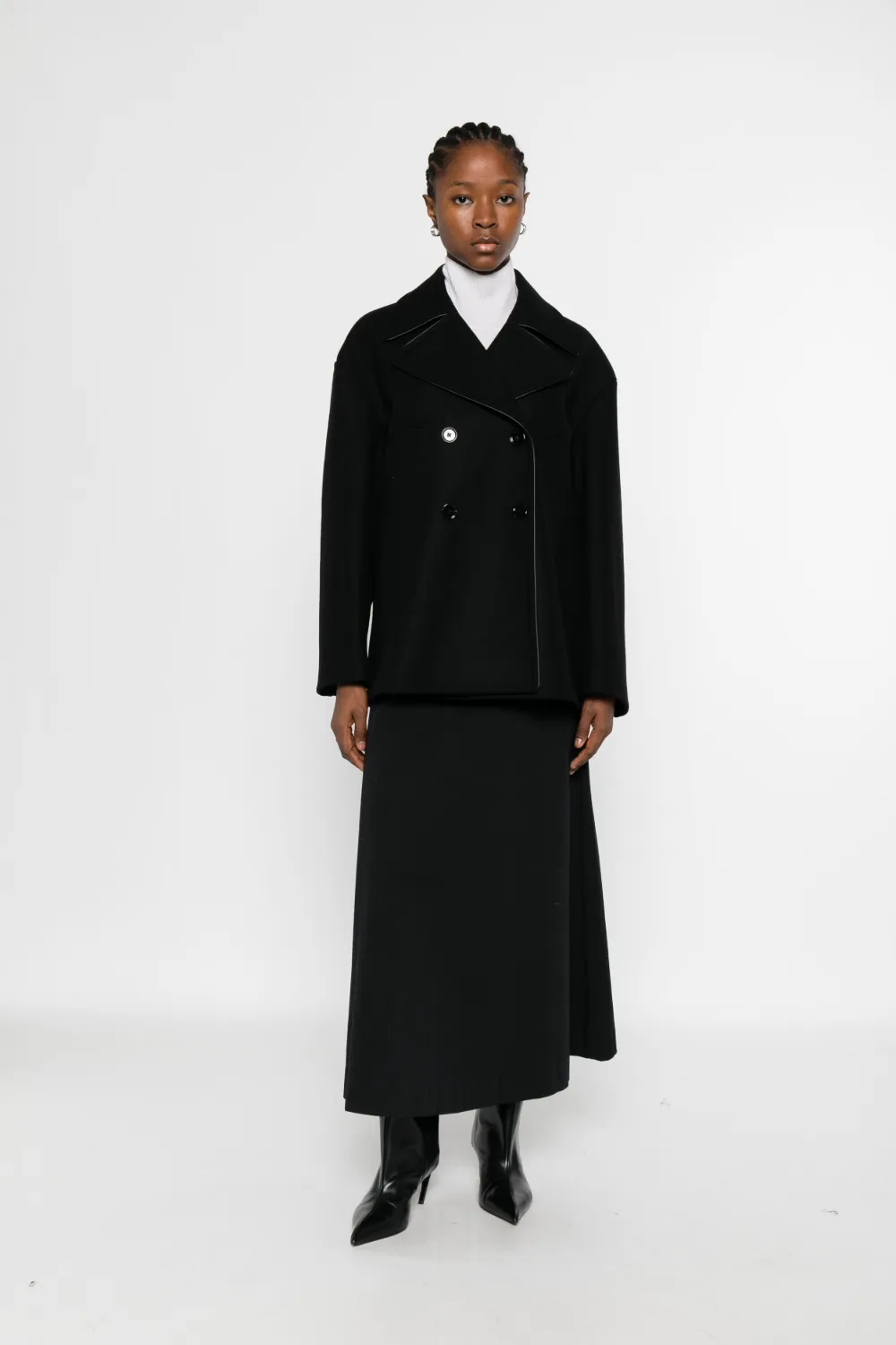 Dondup Double-breasted Jacket In Black