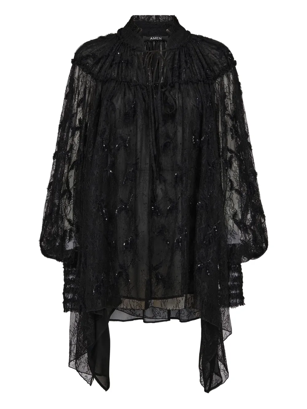 Amen lace embellished blouse | Black | Image 1