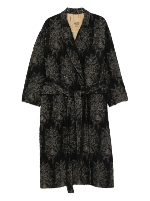 Uma Wang floral-pattern belted coat