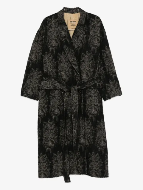 Uma Wang floral-pattern belted coat