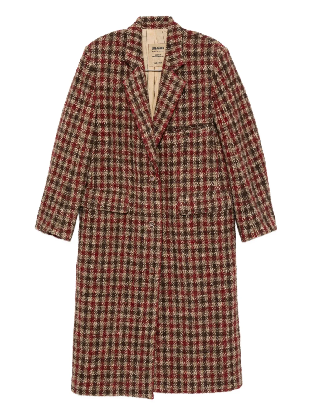 Uma Wang checked single-breasted coat | Red | Image 1
