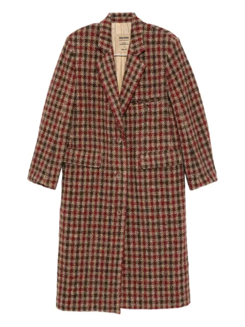 Uma Wang checked single-breasted coat